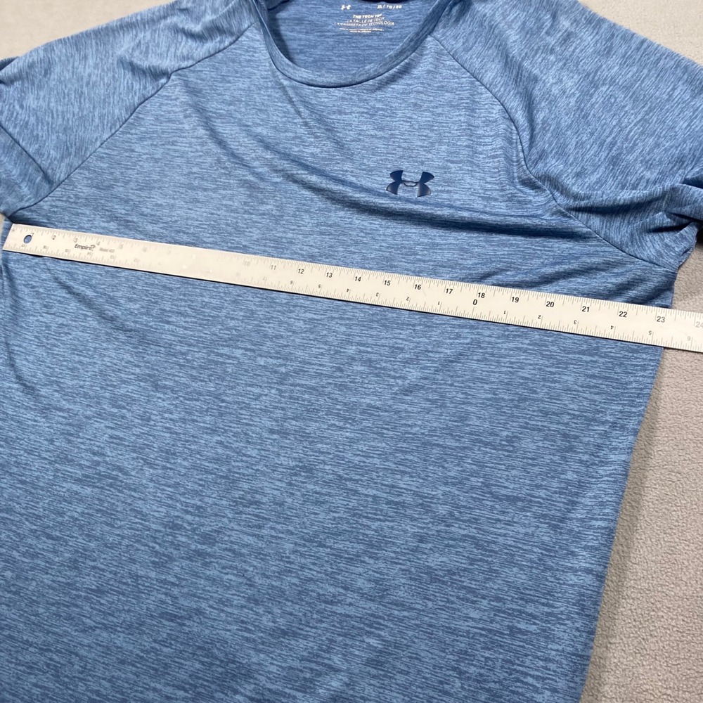 Under Armour Tee Mens XL Blue Short Sleeve The Tech Tee Heathered - Picture 2 of 6